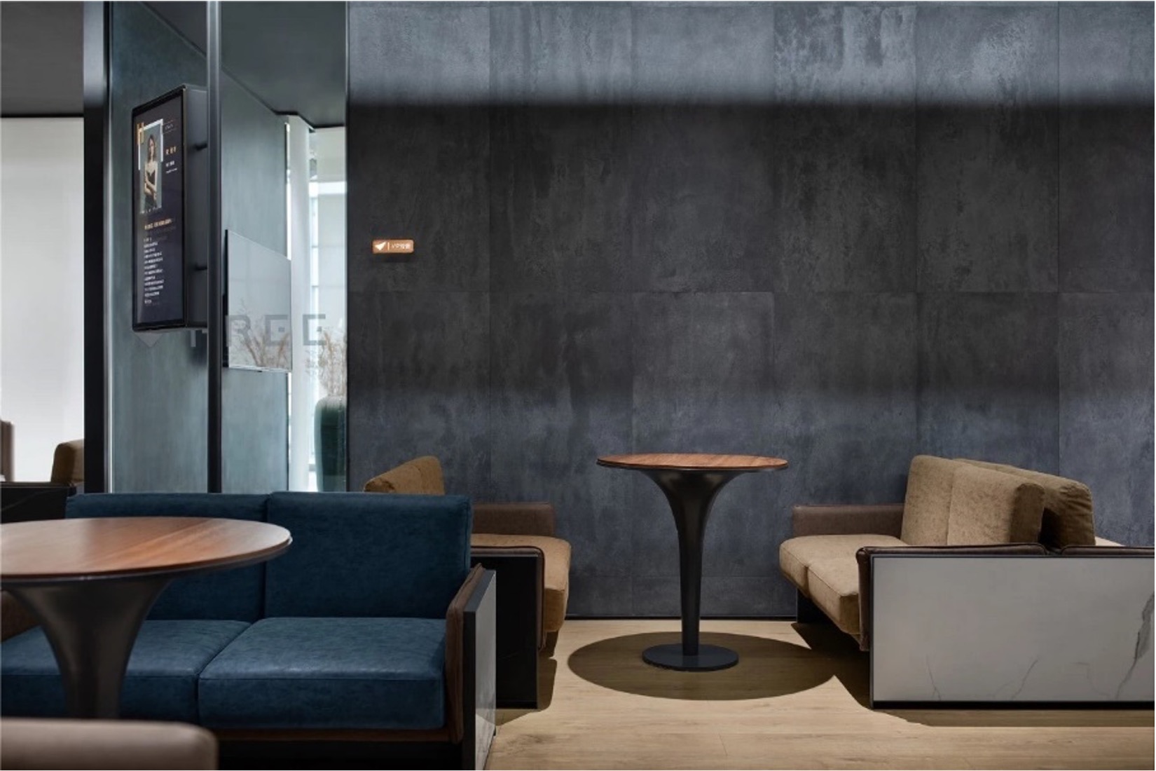 水泥霧面系列辦公接待區｜Cement Matte Series office reception area
