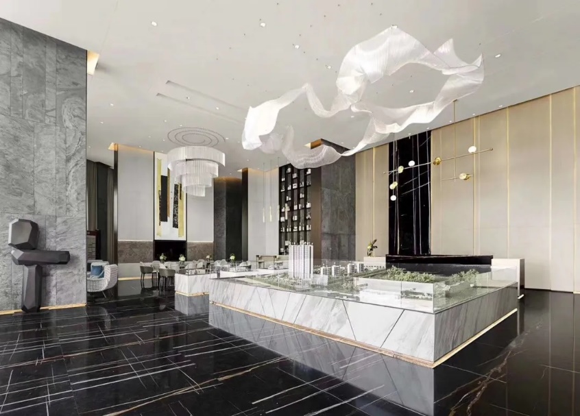 ArchiNova Materials Advanced Stone System shown through a premium commercial lobby setting